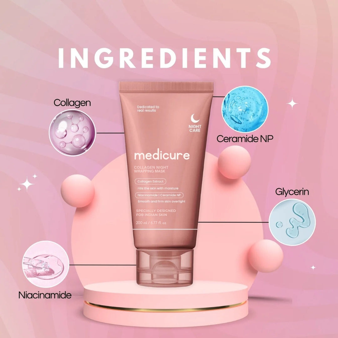 Medicure Collagen Overnight Wrapping Peel Off Facial Mask Pack of 1