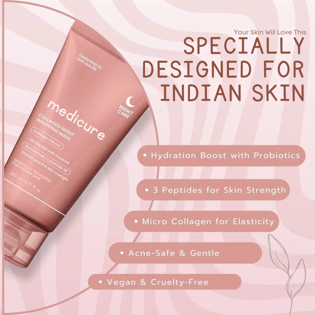 Medicure Collagen Overnight Wrapping Peel Off Facial Mask Pack of 1